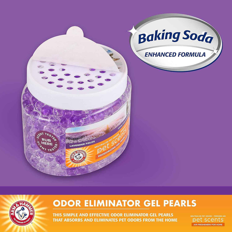 Arm & Hammer Air Freshener Gel - Lavender Fields 12 oz - Pet Odor Eliminator with Baking Soda