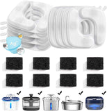 veken 8 pack replacement filters & pre-filter sponges for 50oz to 108oz cat water fountains