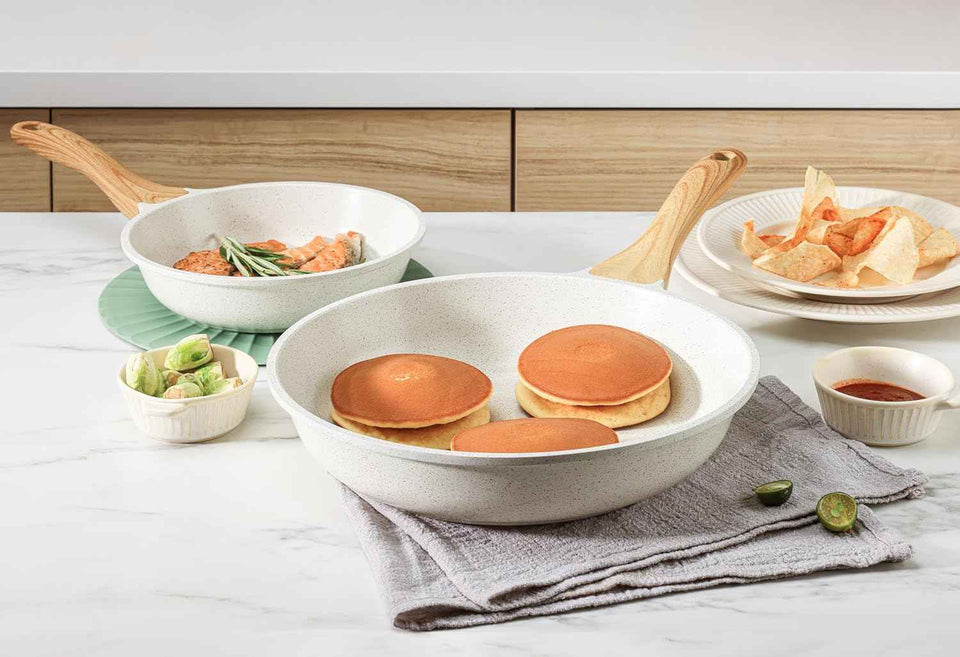 SENSARTE Nonstick Ceramic Cookware Set 13-Piece, Healthy Pots and Pans Set, Non-toxic Kitchen Cooking Set with Stay-Cool Handles, Silicone Tools and Pot Protectors, PFAS and PFOA Free