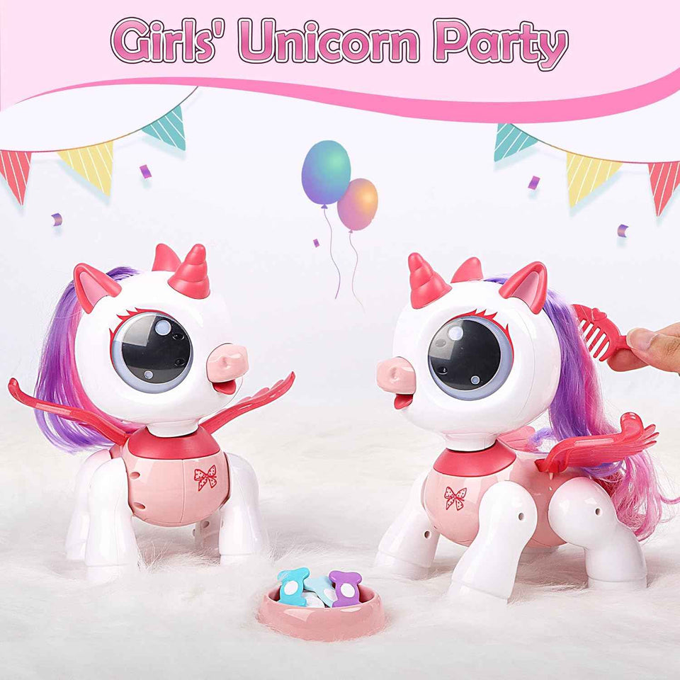 SPRSHY Remote Control Unicorn for Girls - Companion Pet Toys Electronic Pink Pegasus,Music and Waking Doll Christmas Birthday for Children 3 4 5 6 7 8 Years Old