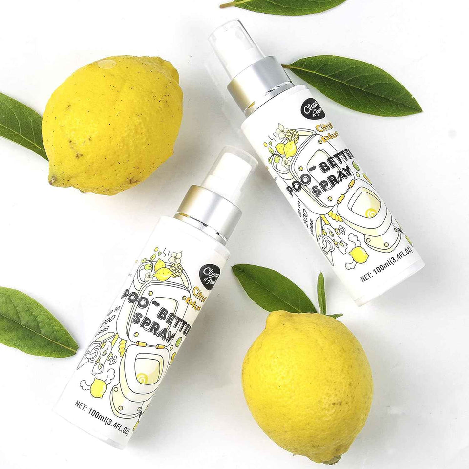 Clean-n-Fresh Citrus Poo Spray - 100% Natural Bathroom Deodorizer with Essential Oils for Up to 400 Uses