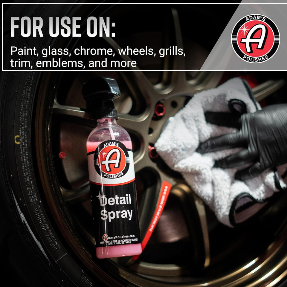 Adam's 16 fl. oz Detail Spray - Quick Waterless Car Detailer, Polisher, Clay Bar, & Car Wax Booster