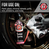 Adam's 16 fl. oz Detail Spray - Quick Waterless Car Detailer, Polisher, Clay Bar, & Car Wax Booster