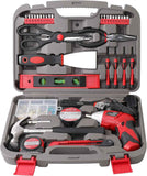 Apollo Tools Original 39 Piece General Household Tool Set in Toolbox Storage Case with Essential Hand Tools for Everyday Home Repairs, DIY and Crafts - Pink Ribbon - Pink - DT9706P
