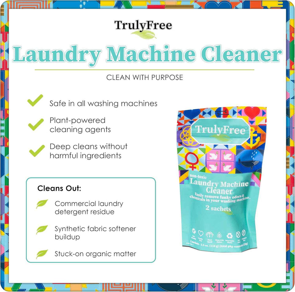 Truly Free Laundry Washing Machine Cleaner & Deodorizer | Top & Front Load Washer Cleaner