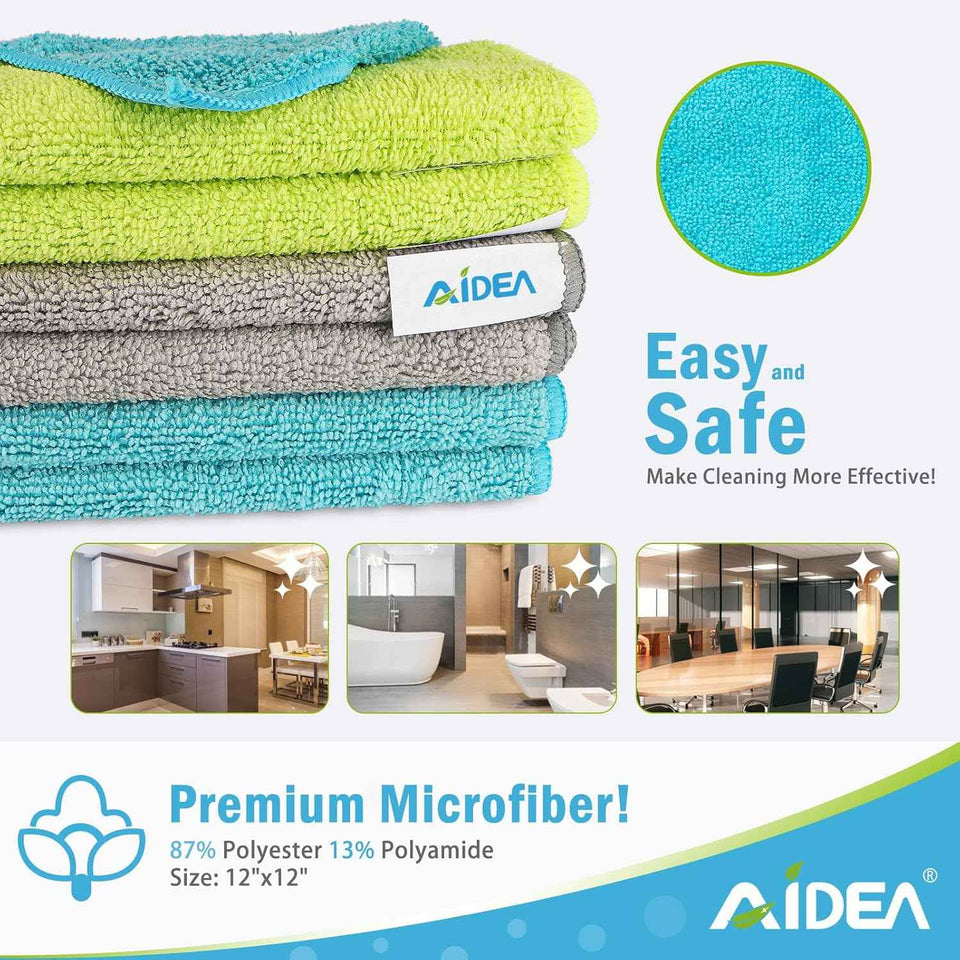 50-Piece AIDEA Microfiber Cleaning Cloths for Cars, Kitchen, Windows, and More