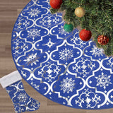 Flash World 48 Inch Large Christmas Tree Skirt Xmas Soft Cover Mat Decor Snowflake Collar Farmhouse Tree Skirt for Holiday Ornaments Party Home Indoor Decorations (Red, 48INCH)