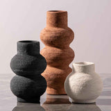 Ceramic Vase Home Table Decor - White Flower Vase Set of 3 Living Room Kitchen Decorations Farmhouse Modern Rustic Vases Decorative Centerpiece for Shelf Bedroom Office Bathroom Dining Coffee Desk