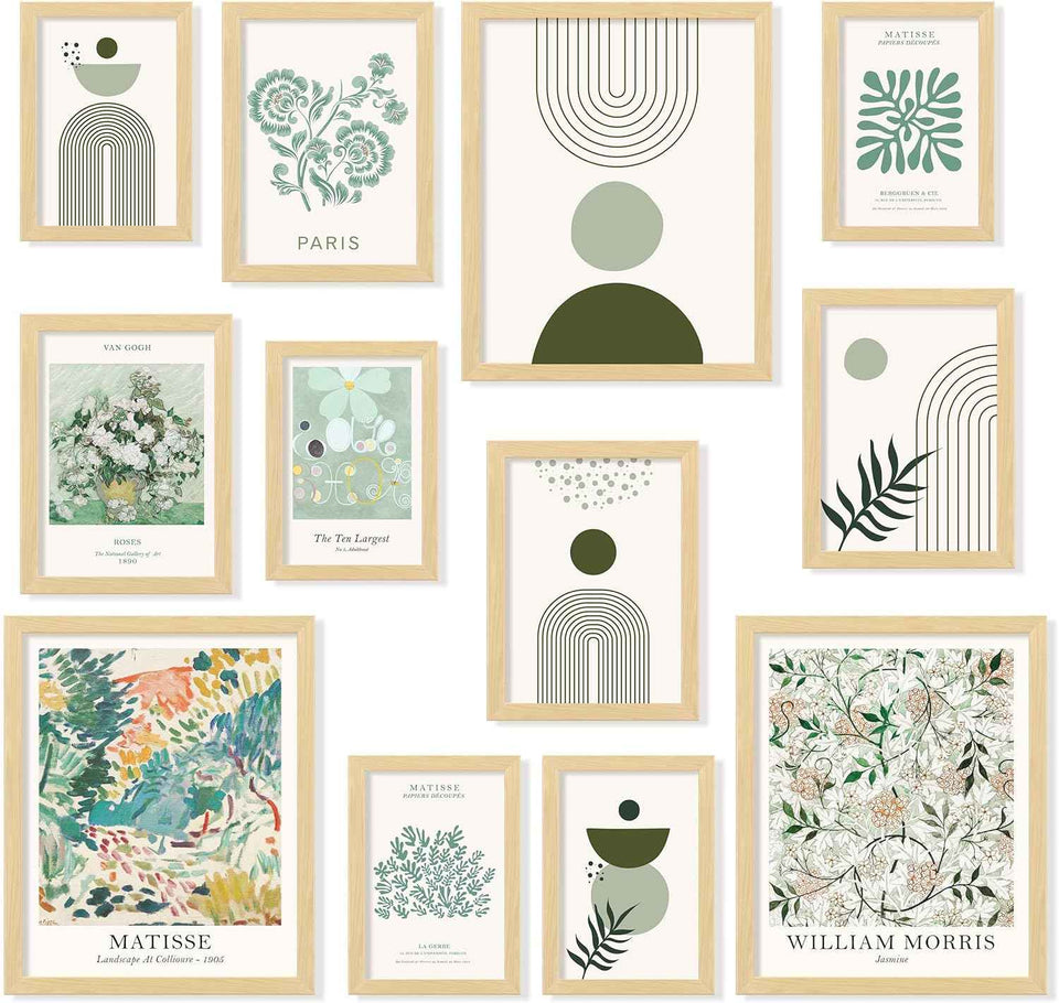 97 Decor Sage Green Room Decor Aesthetic - Sage Green Wall Decor, Sage Matisse Wall Art Prints, Green Posters Wall Collage, Pastel Aesthetic Pictures for Teen Girls Dorm Bedroom (Unframed)