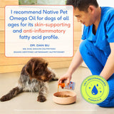 Native Pet Omega 3 Fish Oil for Dogs & Cats - Promotes Healthy Skin, Shiny Coat, & Strong Joints - Made with Wild Alaskan Salmon Oil for Dogs – Tasty, Fast-Absorbing Omega 3 6 9 Liquid Supplement- 8oz