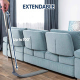 Retractable gap dust cleaner with 60-inch extension pole and 3 microfiber cloths for easy cleaning under appliances and furniture