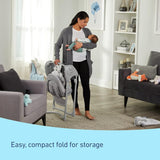 Graco Slim Spaces Compact Baby Swing, Space Saving Portable Bay Swing with Height Adjustable Legs & Soft Toys, Reign