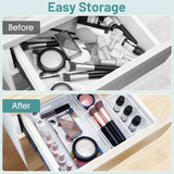 Clear Plastic Drawer Organizer Set - 25 PCS, 4 Sizes Desk Drawer Dividers & Storage Bins for Organization