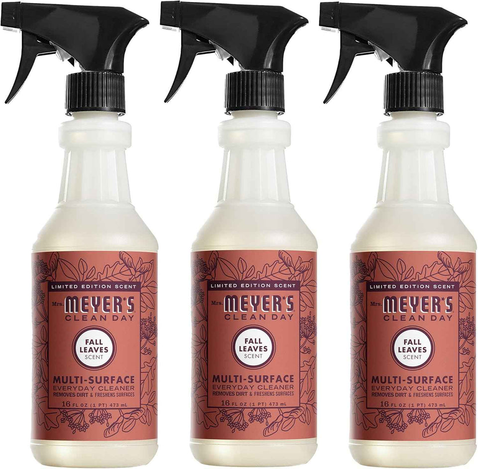 Mrs. Meyer's Multi-Surface Cleaner, Fall Leaves Scent, Pack of 3, 16 fl oz