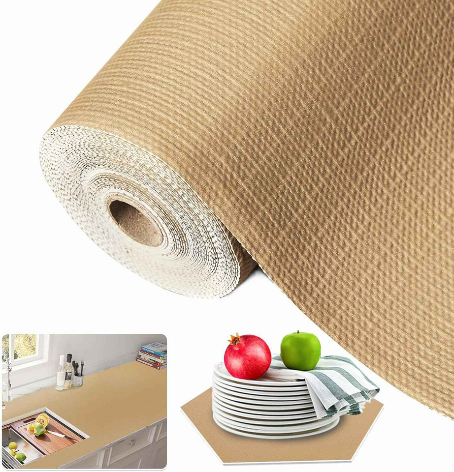 Beautysaid Shelf and Drawer Liner for Kitchen Cabinet, Non Adhesive Non Slip Shelf Paper Waterproof Washable Thickened for Dresser Pantry Shelve Bathroom Protector Liner(White,12 in x 10 FT)