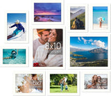 upsimples 10 Pack Picture Frames Collage Wall Decor for Mounting or Tabletop Display, Photo Gallery Frame Set for Family, Multi Sizes Including 8x10, 5x7, 4x6, Black