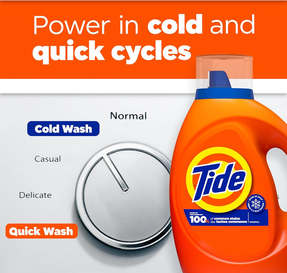Tide Liquid Laundry Detergent, HE Compatible, Original Scent, 80 loads, 105 fl oz