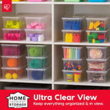 IRIS USA 20-Pack Clear Storage Bins with Lids for Closet Shelves and Classroom Organization