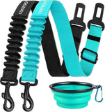cooyoo dog seat belt 3 piece set adjustable nylon pet safety harness heavy duty elastic