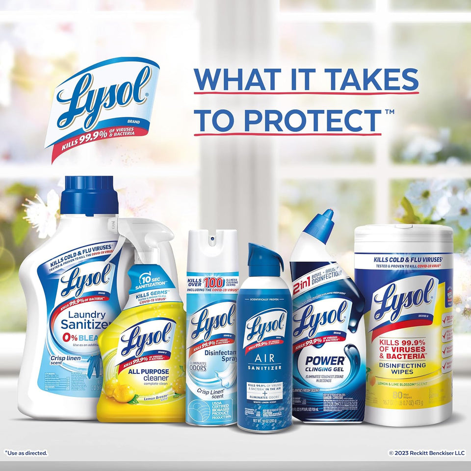 Lysol Toilet Bowl Cleaner Gel, for Cleaning and Disinfecting, Bleach Free, Ocean Fresh Scent, 24oz