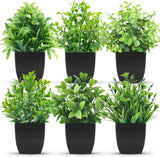 Der Rose Fake Plants 4 Packs Artificial Plants Small Faux Plants Black Bathroom Accessories for Halloween Bathroom Home Kitchen Coffee Table Office Desk Decor Indoor