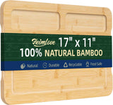 Heimlove Walnut Wood Cutting Board for Kitchen, 24"x18" Reversible Wooden Chopping Board with Deep Juice Grooves and Handles, Natural Walnut Wood Cutting Board for Chopping, Cheese, Vegetables