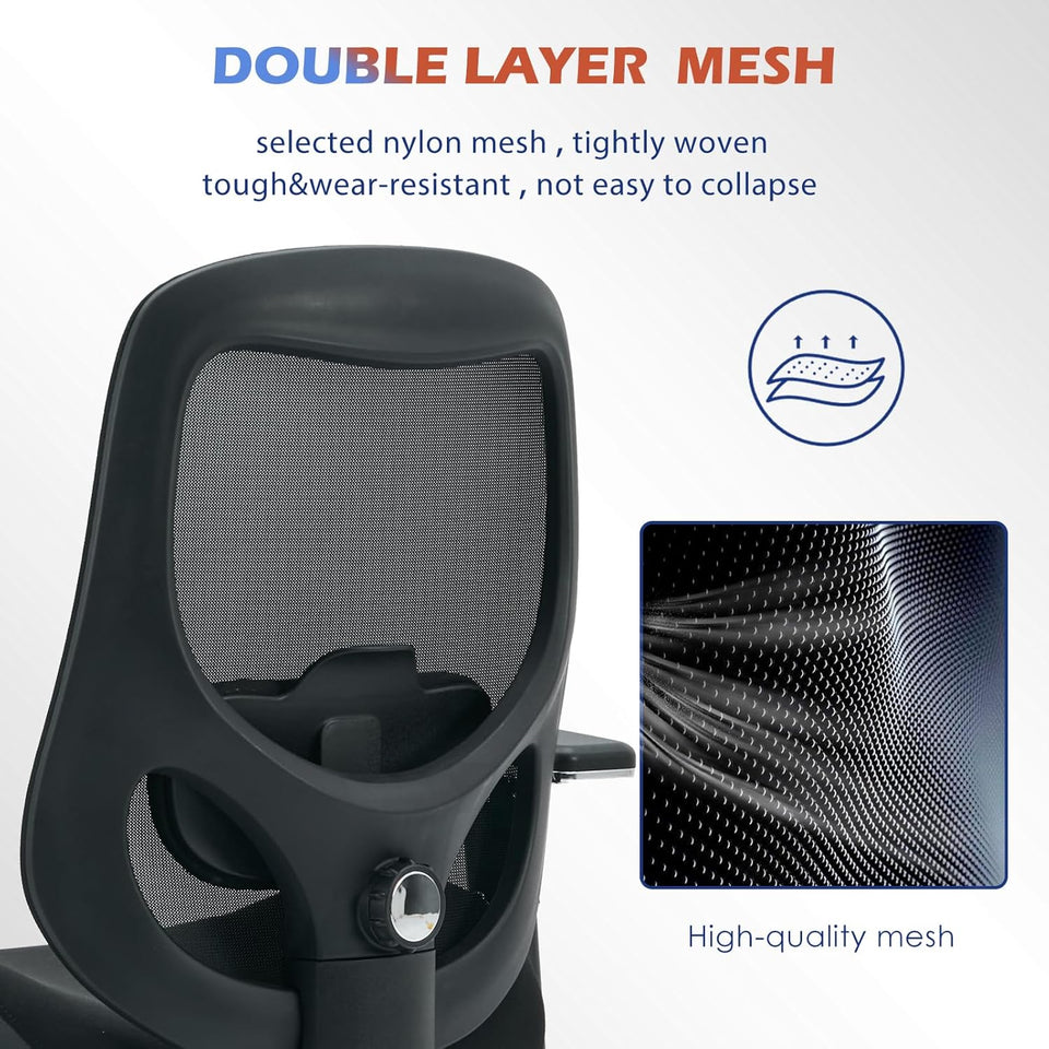 BOSMILLER 700lbs Big and Tall Office Chair with Wide Thick Seat Cushion for Sitting All Day,Ergonomic Mesh Desk Chair with Adjustable Lumbar Support for Heavy People,4D Armrests