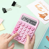 Mr. Pen Mechanical Switch Calculator - 12 Digit Large LCD Display, Pink with Big Buttons
