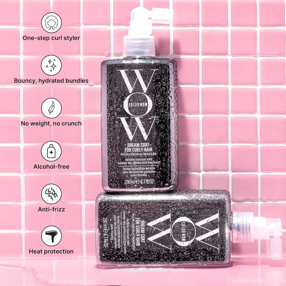COLOR WOW Dream Coat for Curly Hair – Frizz-Free Curls Made Easy | Moisture-Boosting Spray, Curl-Enhancing Formula