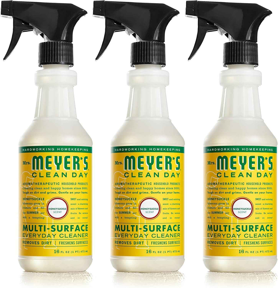 Mrs. Meyer's Honeysuckle All-Purpose Cleaner Spray (16 Fl Oz, 3-Pack)
