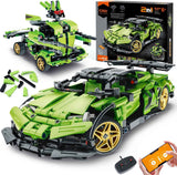 iqkidz 2 in 1 remote control race car and robot building blocks kit for kids aged 6-12