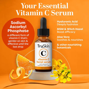 TruSkin Vitamin C Serum for Face - 2 fl oz - Anti Aging with Hyaluronic Acid and Vitamin E for Brightening and Hydration