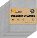 Swedish Dish Cloths - 10 Pack Reusable Kitchen Dishcloths - Ultra Absorbent Dish Towels for Washing Dishes - Cellulose Sponge Cloth Cleaning Rag - Assorted