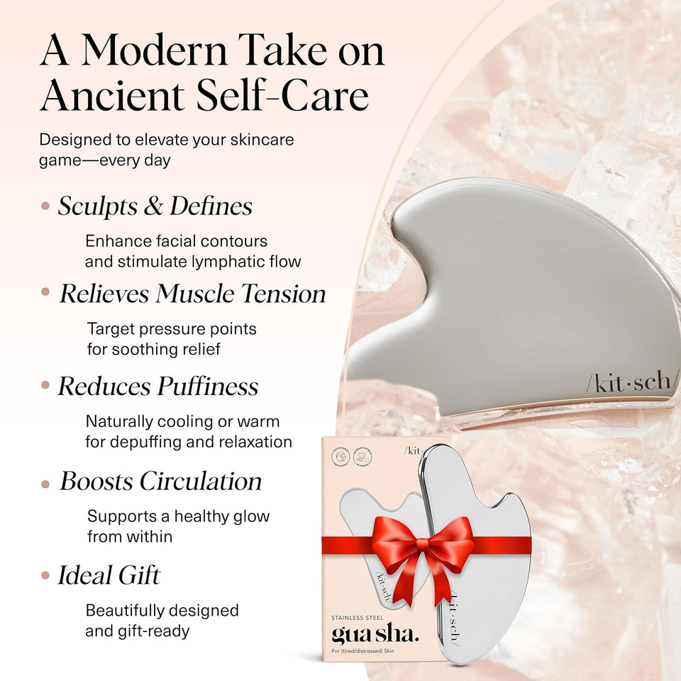 kitsch stainless steel gua sha facial tools 100% stainless steel silver