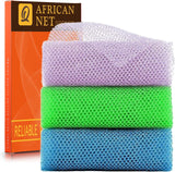 ujfqbh 3 pieces african bath sponge pink yellow purple exfoliating shower body scrubber