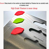 100% Pure Titanium Cutting Board with Non Slip Silicon Pads for Kitchen, Non Toxic and Dishwasher Safe