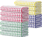 Kitinjoy Cotton 8 Pack Terry Kitchen Dish Cloths, 12 x 12 Inches Super Soft and Absorbent Dish Rags, Quick Drying Dish Towels for Washing Dishes, Mixed Color