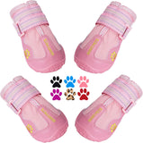 Qumy dog shoes, large dog boots, medium dog paw protectors for winter, snow, hot pavement, rainy weather, outdoor walking, indoor hardfloors