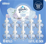 Glade PlugIns Refills Air Freshener, Scented and Essential Oils for Home and Bathroom, Aqua Waves, 6.7 Fl Oz, 10 Count