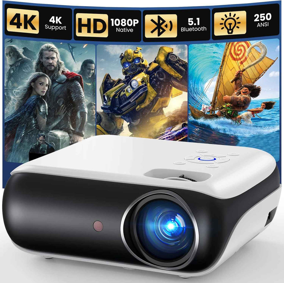 happrun native 1080p bluetooth mini projector portable outdoor movie projector
