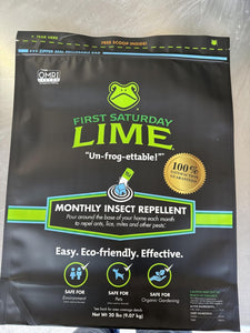 First Saturday Lime Insect Deterrent-20LB Bag| Monthly Insect Shield| Multi-Purpose Insect Control for Outdoors| Prevents Ants & Other Insects