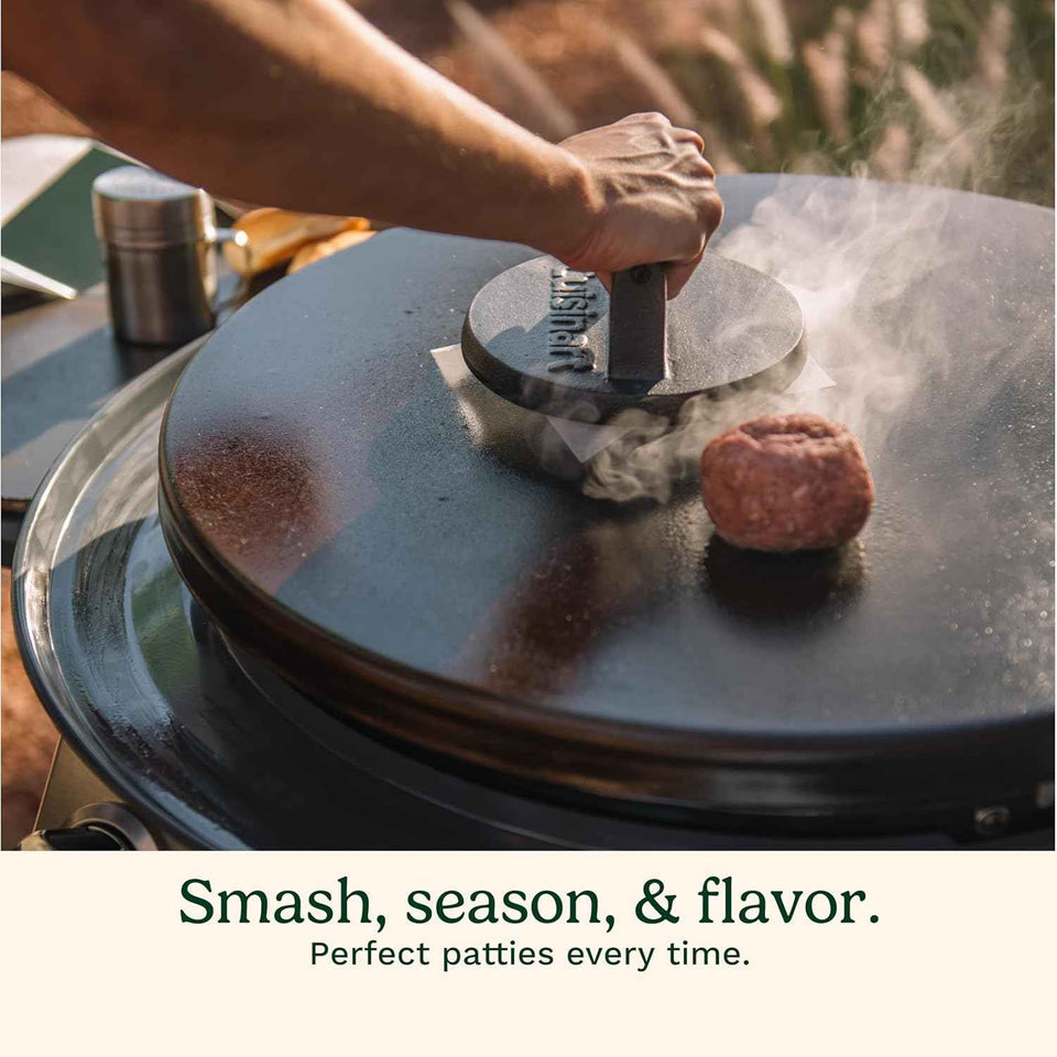 Cuisinart 6.5" Cast Iron Smashed Burger Press for Crispy Smash Burgers