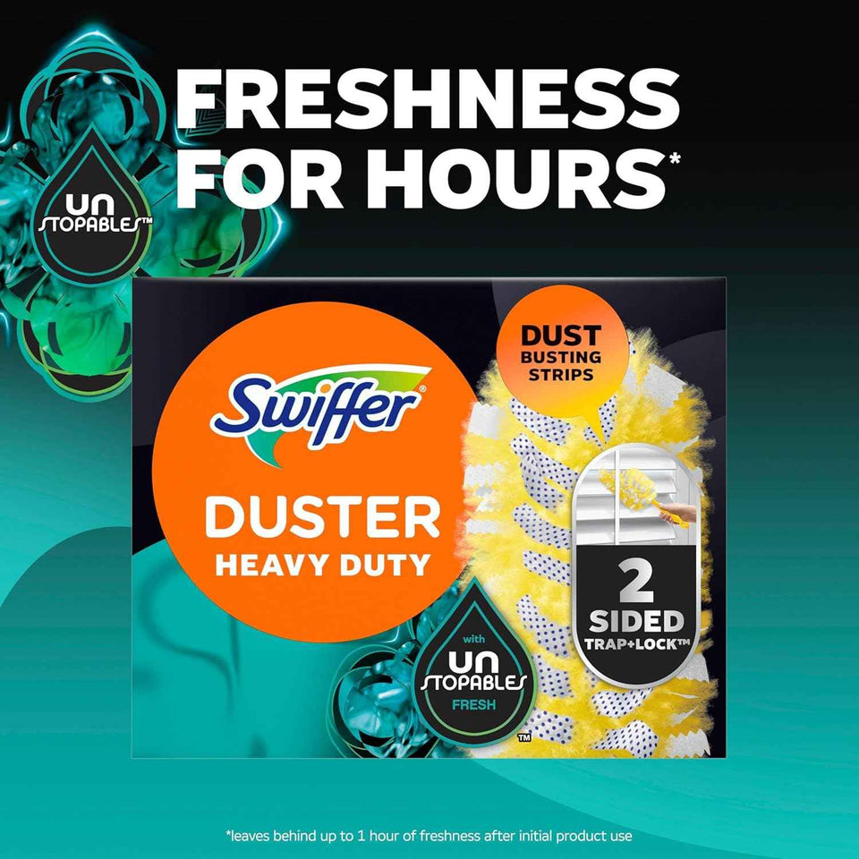 Swiffer Heavy Duty Disposable Duster Refills for Dusting Furniture, Blinds, Ceiling Fans, Unscented, 11ct