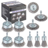 Rocaris 6 Pack Carbon Steel Wire Wheel and Pen Brush Set with 1/4-Inch Hex Shank for Rust Removal, Corrosion and Scrub Surfaces