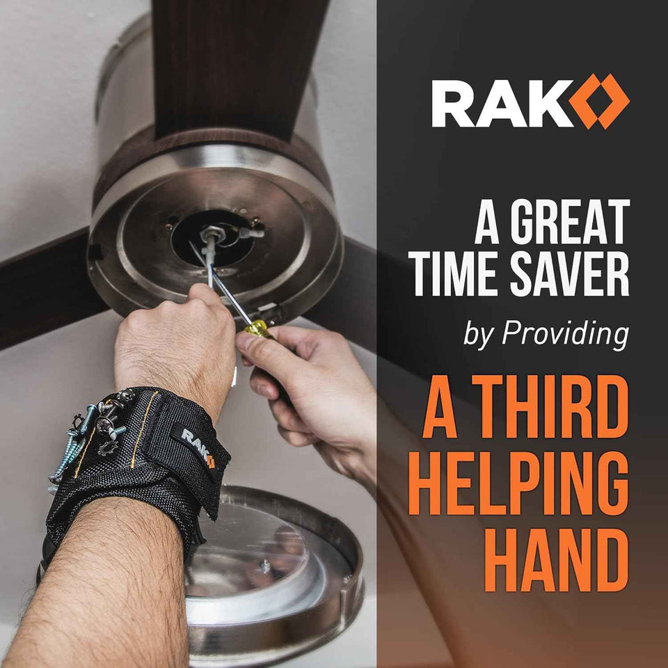 RAK Magnetic Wristband Gifts for Men - Premium Tool Belt for Holding Screws Nails with Powerful Magnets, Cool Gadgets Stocking Stuffers for Men, Holiday for Dad, Husband, Grandpa, Him