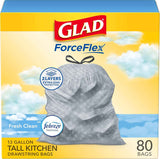 Glad ForceFlex Tall Kitchen Trash Bags, 13 Gallon, Fresh Clean, 140 Count (Package May Vary)