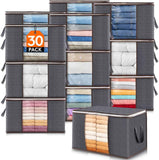 Lifewit 6 Pack Clothes Storage Bins with Lids, Foldable Blanket Storage Bags with Zippers, Clear Window and Reinforced Handles, Closet and Organization for Clothing, Sweater, Comforter, Bedding, Gray