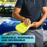 Invisible Glass reach & clean glass windshield cleaner tool kit with extendable handle and reversible microfiber cloths for autos and windows
