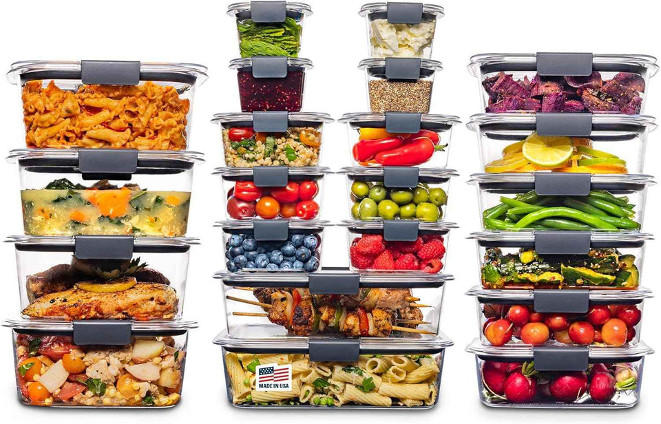 Rubbermaid Brilliance 44-Piece Food Storage Containers Set, BPA Free, Airtight, Leak-Proof, Dishwasher and Freezer Safe