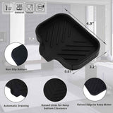 MicoYang silicone bathroom soap dish with drain spout, sink organizer, and sponge holder, 4.9 x 3.2 inches